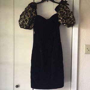 Black velvet vintage dress